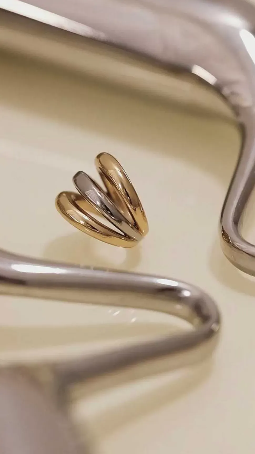Bague Faustine Dore Coeur Marine