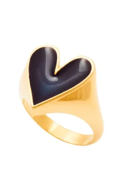 Bague Faustine Dore Coeur Marine