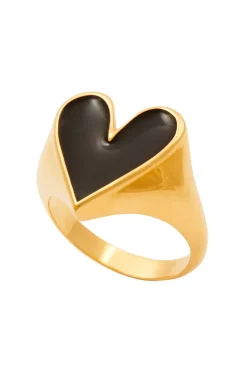 Bague Faustine Dore Coeur Noir