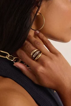 Bague Irene Bicolore Dore Et Argente