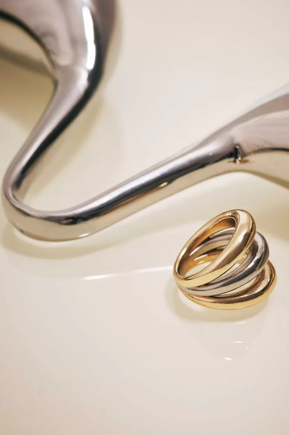 Bague Irene Bicolore Dore Et Argente