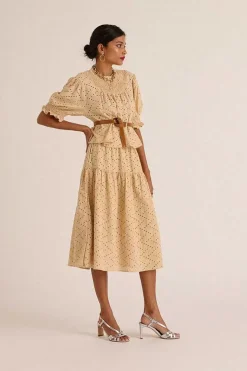 Blouse Amicie Broderie Anglaise Beige