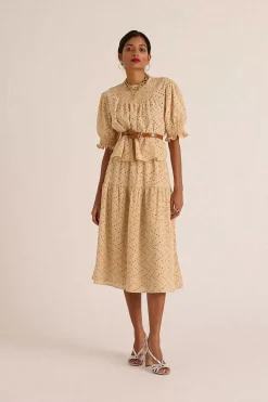Blouse Amicie Broderie Anglaise Beige