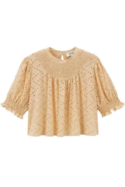 Blouse Amicie Broderie Anglaise Beige