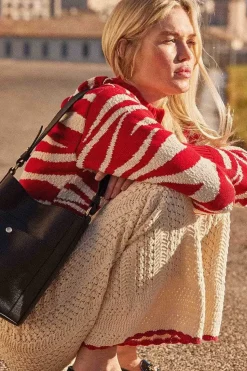 Cardigan Giboule Rouge Et Ecru