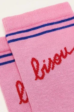 Chaussettes Love Bisou Rose Et Bleu