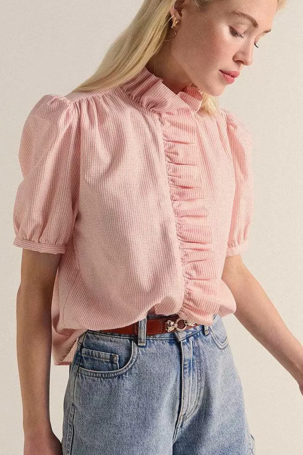 Chemise Baignade Rayures Corail Irise