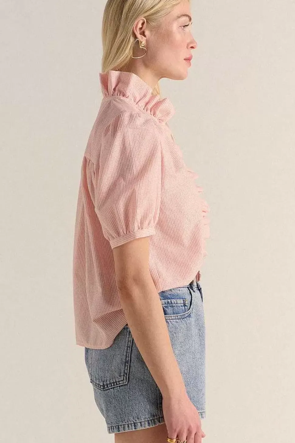 Chemise Baignade Rayures Corail Irise