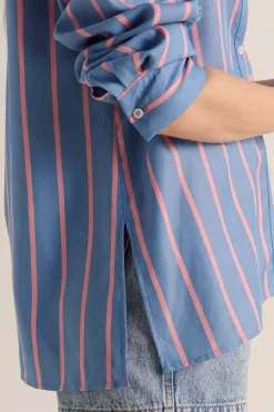 Chemise Liseron Rayures Bleu Et Rose