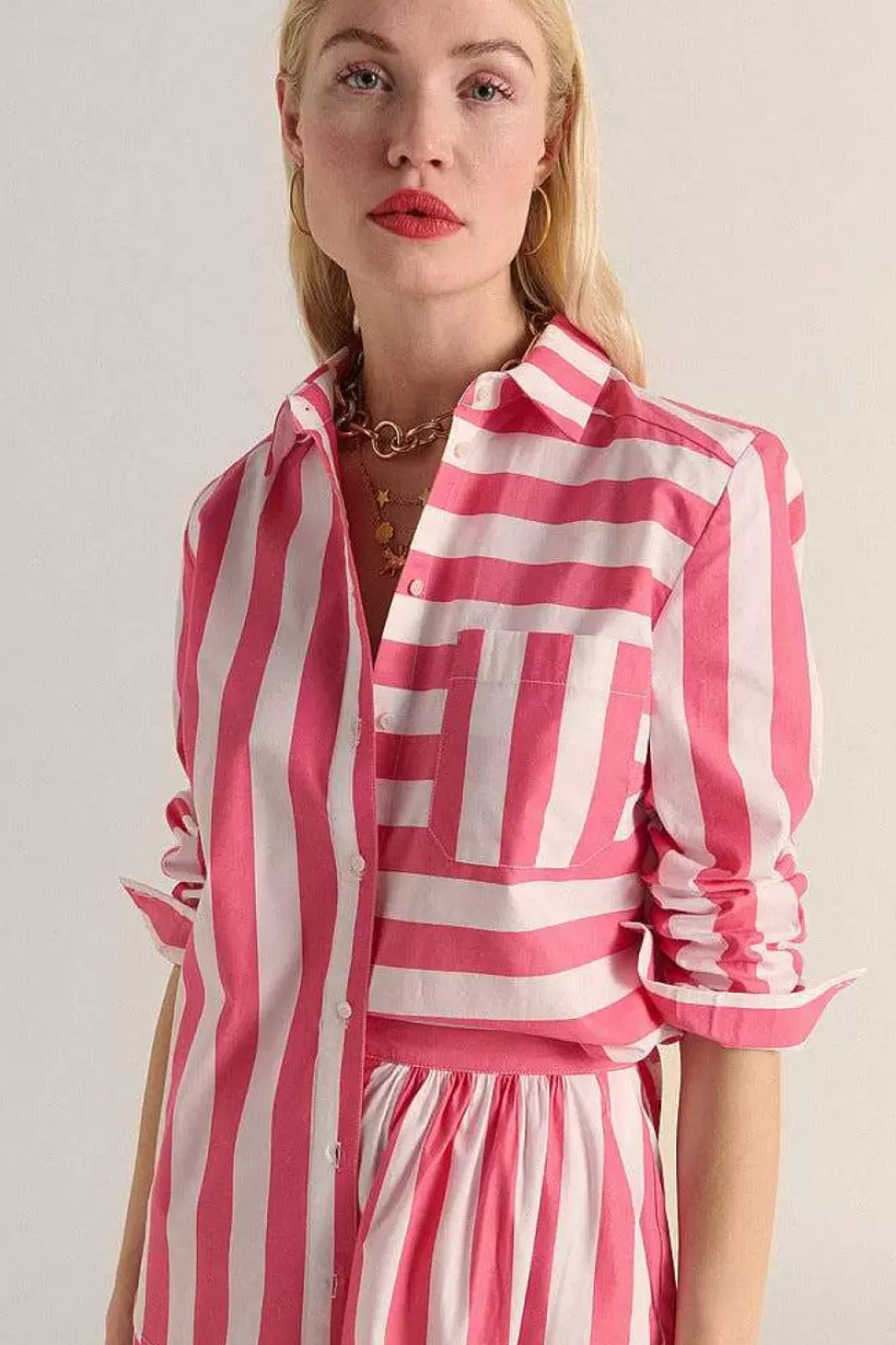 Chemise Ulysse Rayures Rose