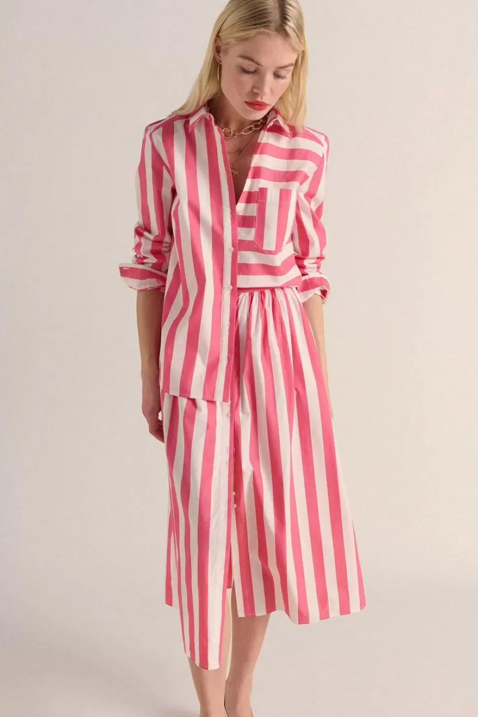 Chemise Ulysse Rayures Rose
