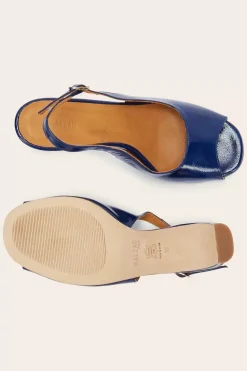 Escarpins Ode Vernis Froisse Bleu Nuit