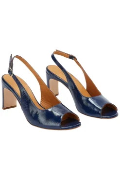Escarpins Ode Vernis Froisse Bleu Nuit