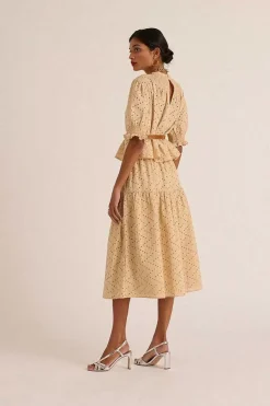 Jupe Gaby Broderie Anglaise Beige