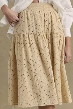 Jupe Gaby Broderie Anglaise Beige