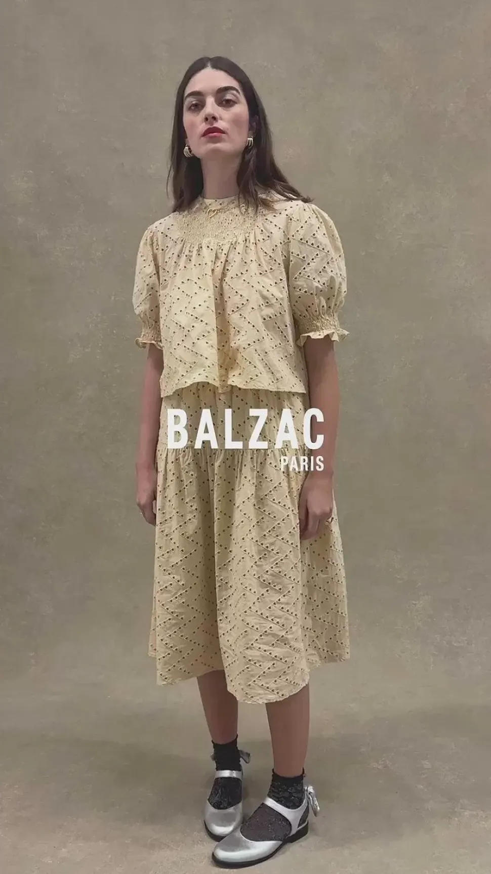 Jupe Gaby Broderie Anglaise Beige