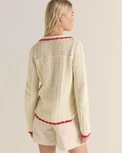 Polo Gabin Ecru Et Rouge
