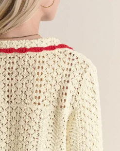 Polo Gabin Ecru Et Rouge
