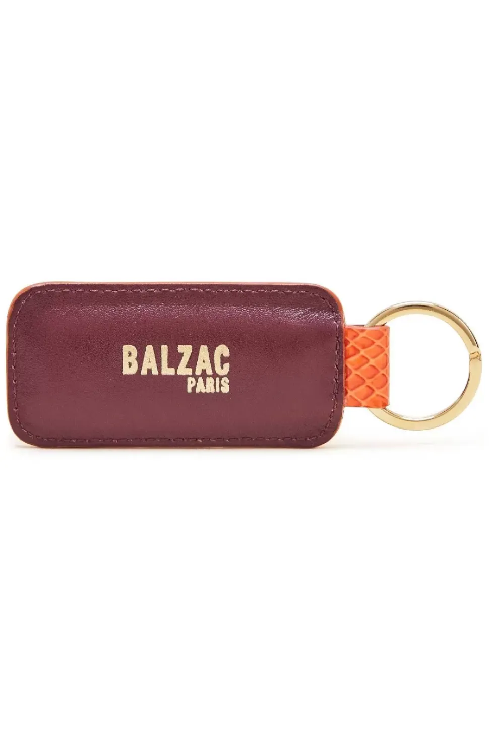 Porte-Cles Nestor Orange Et Bordeaux
