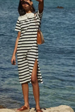 Robe Claodia A Rayures Noires