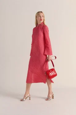 Robe Pepite Vichy Rose Et Rouge