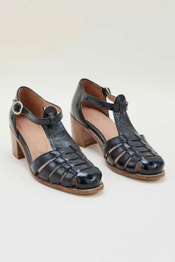 Sandales Albane Vernis Froisse Noir