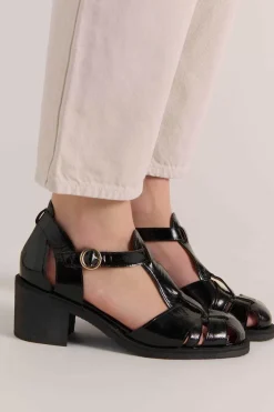 Sandales Corsaire Vernis Froisse Noir