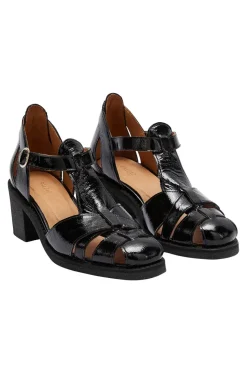 Sandales Corsaire Vernis Froisse Noir