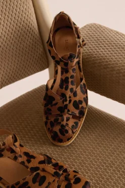 Sandales Ecume Pony Leopard Cafe