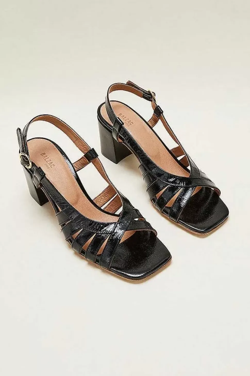 Sandales Prudence Vernis Froisse Noir