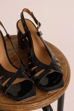 Sandales Prudence Vernis Froisse Noir