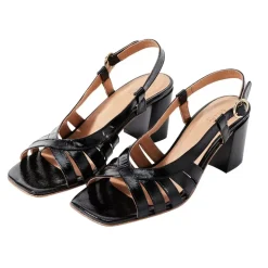 Sandales Prudence Vernis Froisse Noir