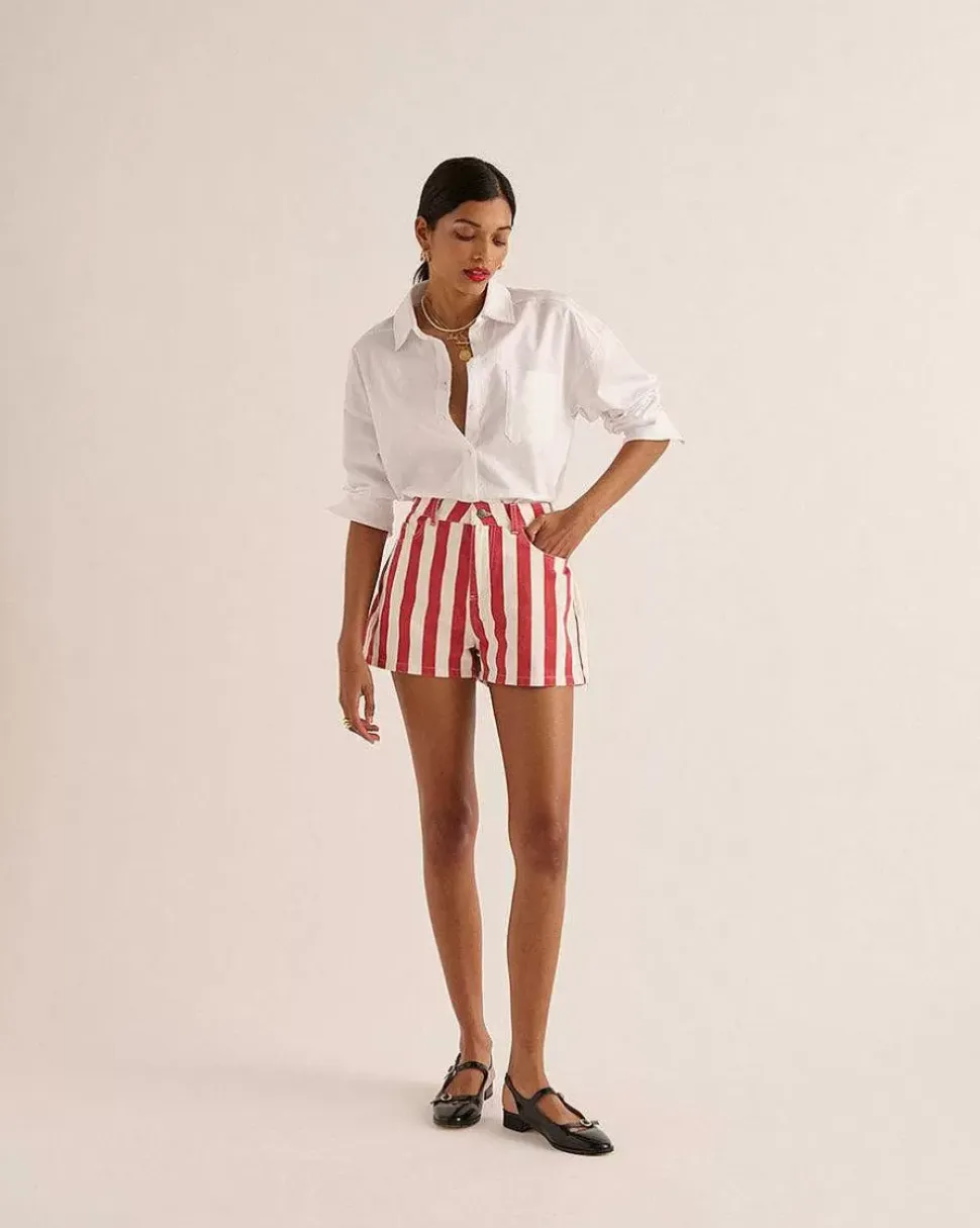 Short Triomphe Rayures Rouge Et Blanc