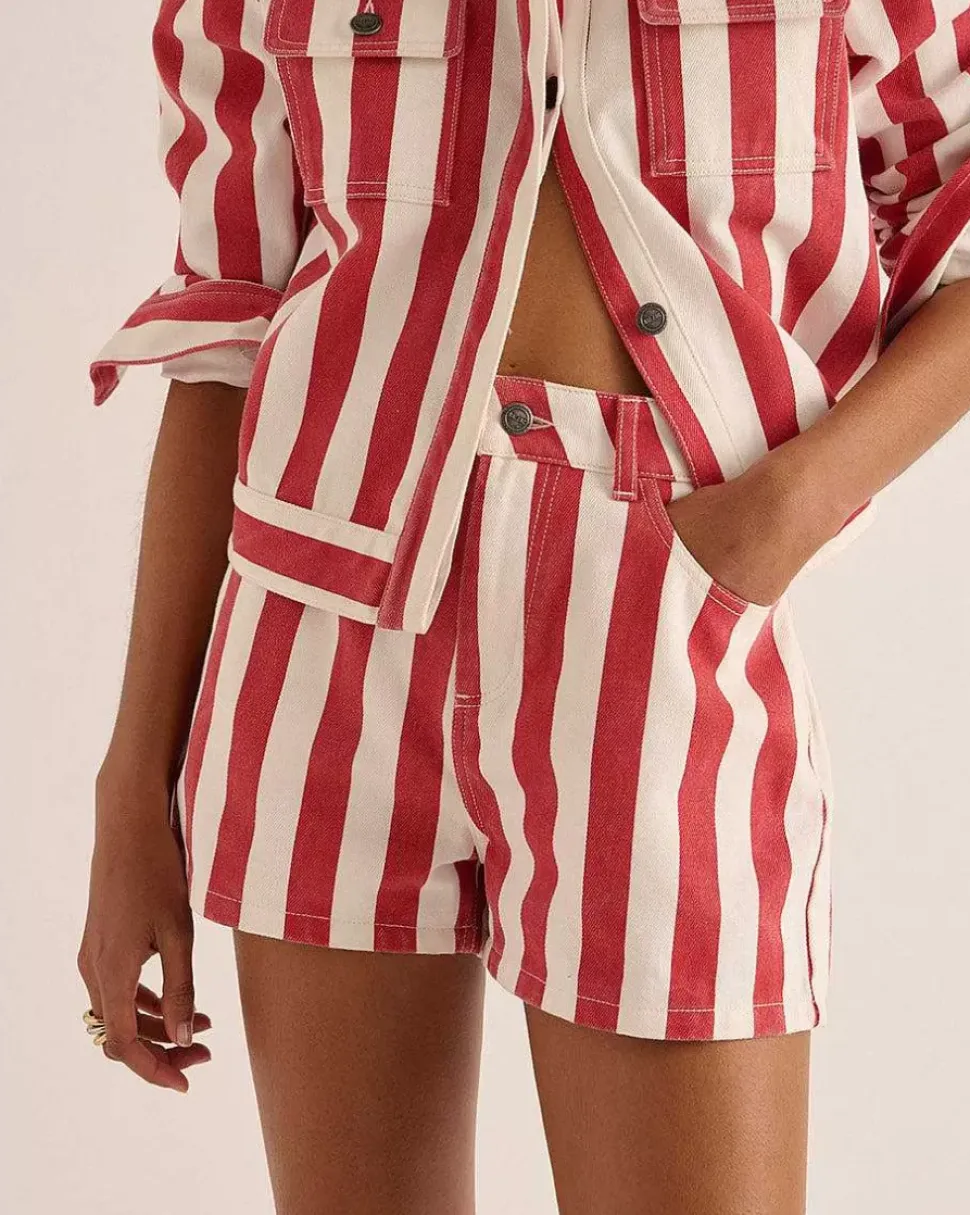Short Triomphe Rayures Rouge Et Blanc