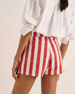 Short Triomphe Rayures Rouge Et Blanc
