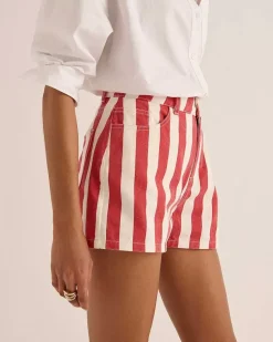 Short Triomphe Rayures Rouge Et Blanc