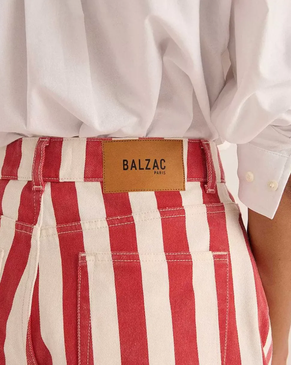 Short Triomphe Rayures Rouge Et Blanc
