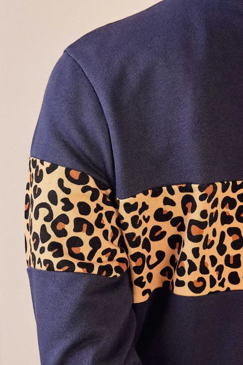 Sweat Anvers Marine Et Leopard