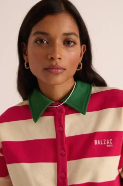 Sweat-Shirt Alvar Rayures Rose Et Vert