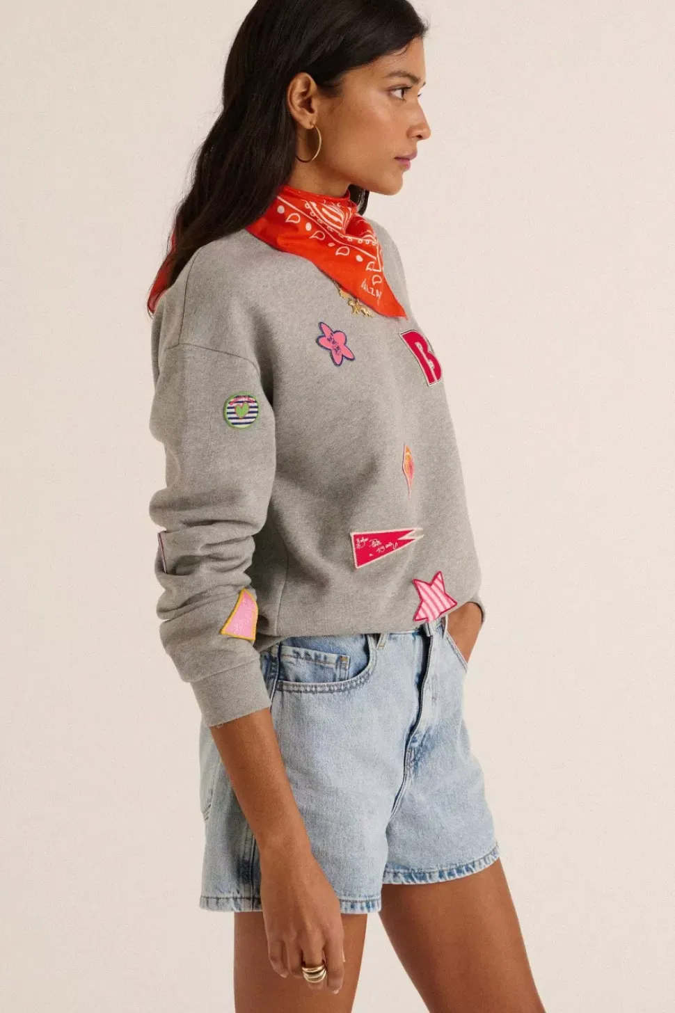 Sweat-Shirt Harlow Patch Gris