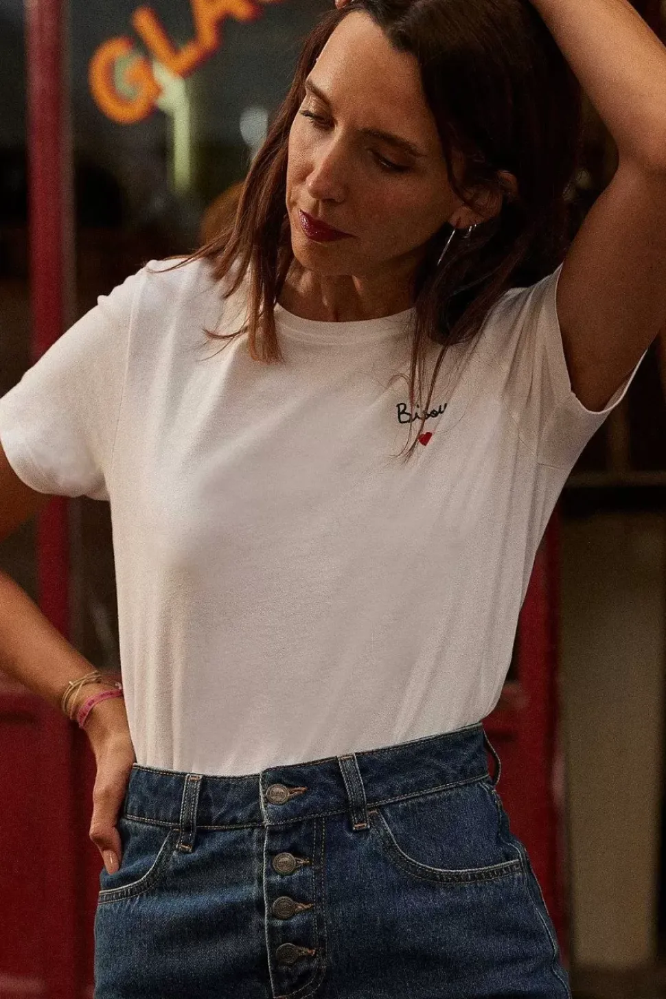 Tee-Shirt Bisou Ecru