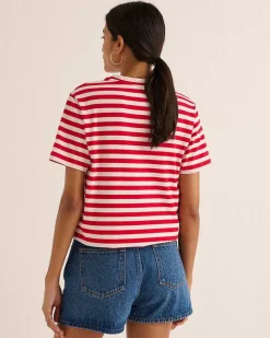 Tee-Shirt Bree Rayures Rouge Et Blanc