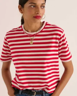 Tee-Shirt Bree Rayures Rouge Et Blanc