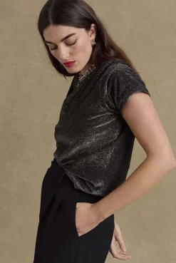 Tee-Shirt Son Noir Irise Dore