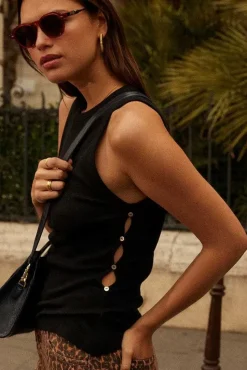 Top Origan Sans Manches Noir