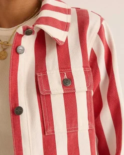 Veste Philou Rayures Rouge Et Blanc