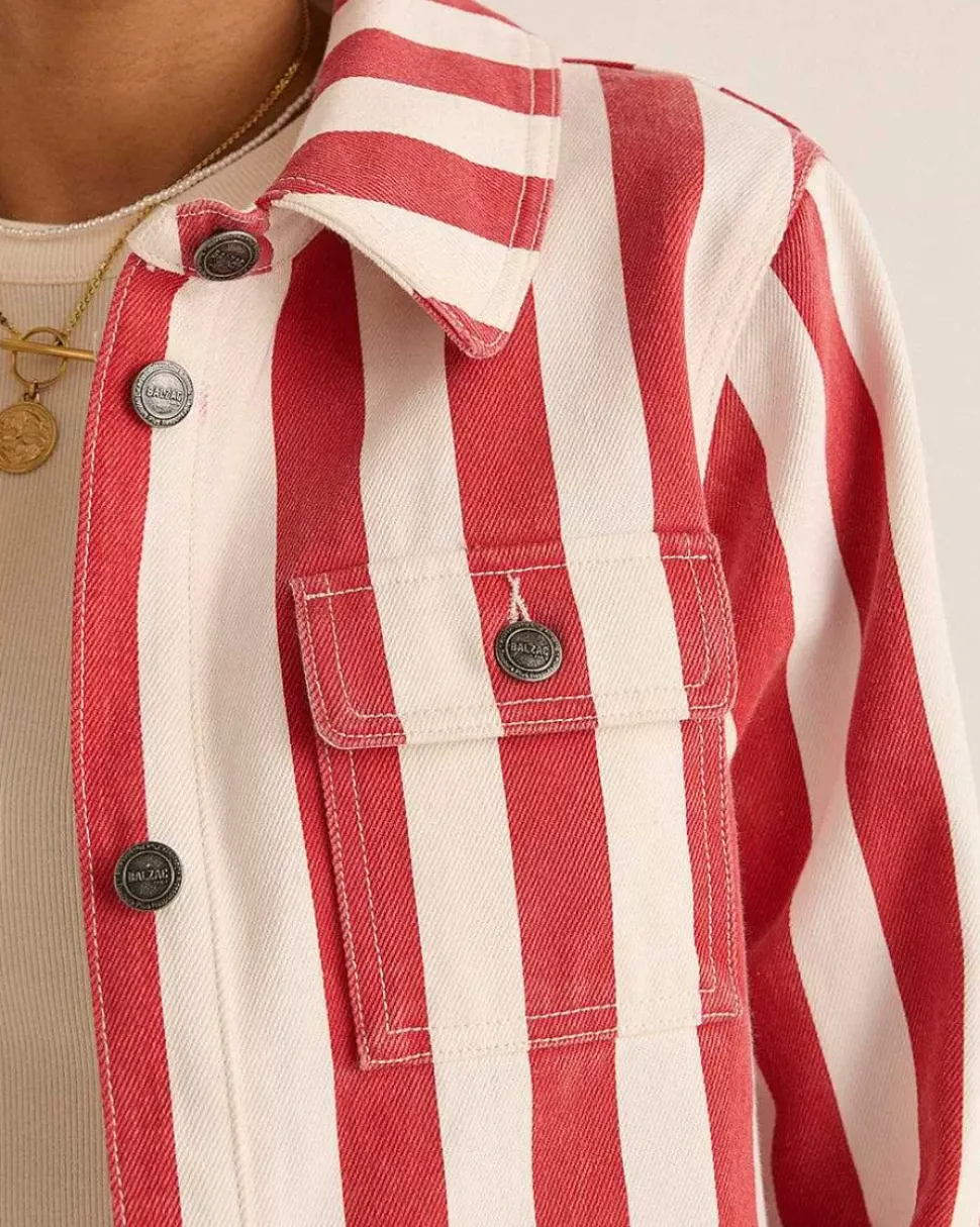 Veste Philou Rayures Rouge Et Blanc