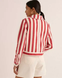 Veste Philou Rayures Rouge Et Blanc